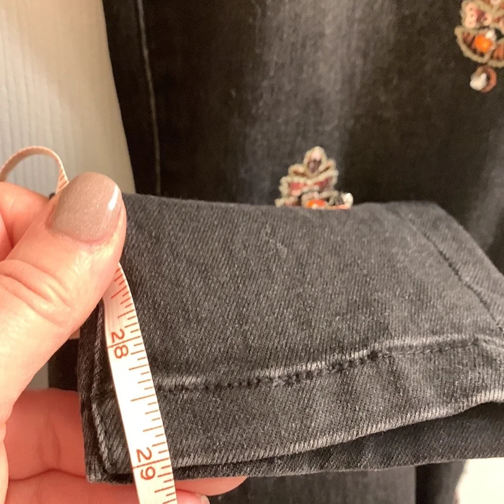 Anthropology Jeans Grey with embroidery and jewels Pilcro - Picture 5 of 15